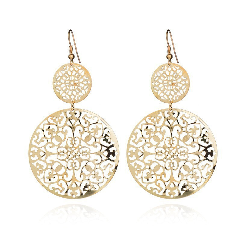 Womens Round Hollow Earrings