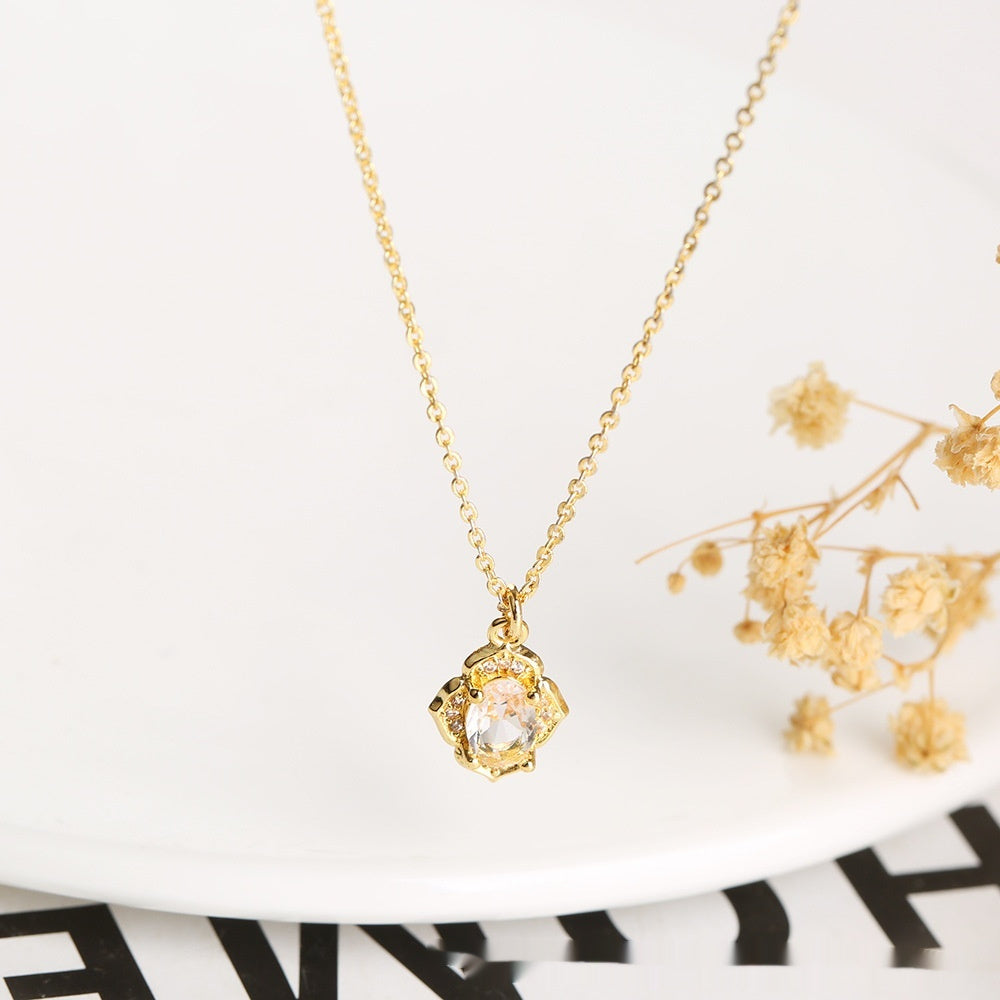 Crystal Zircon Inlaid Three-piece Set