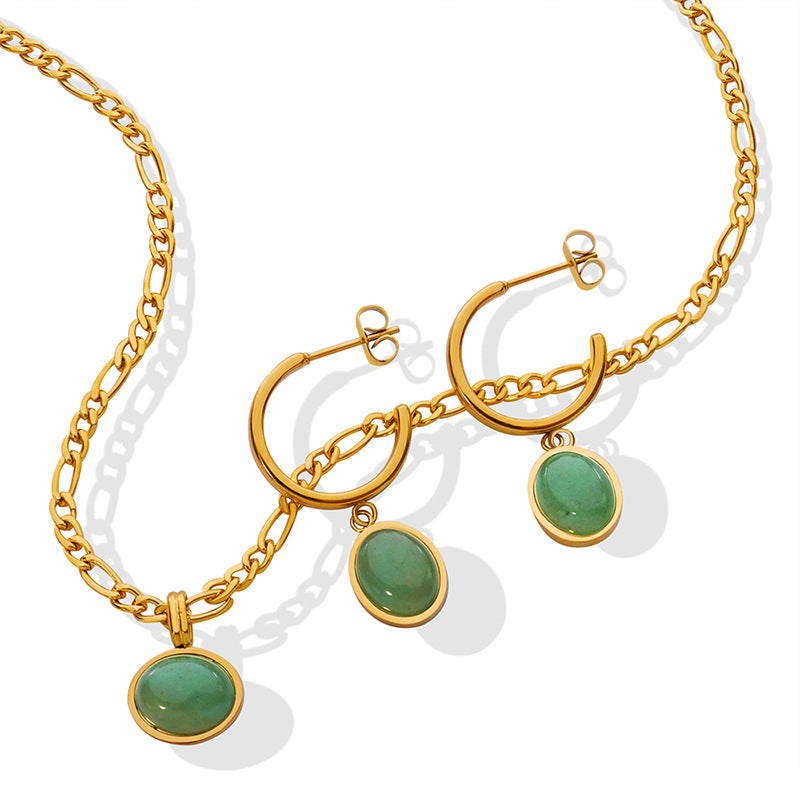 Natural Green Earrings