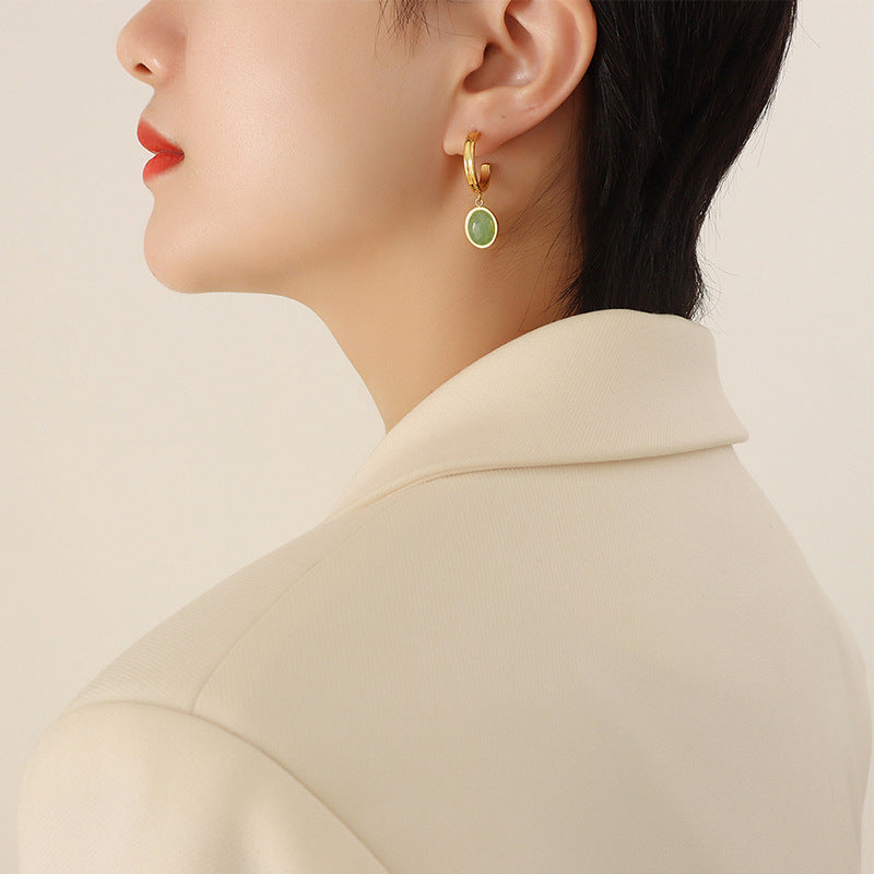 Natural Green Earrings