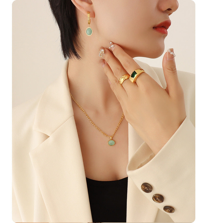 Natural Green Earrings