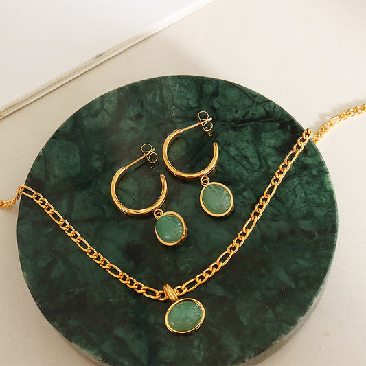 Natural Green Earrings